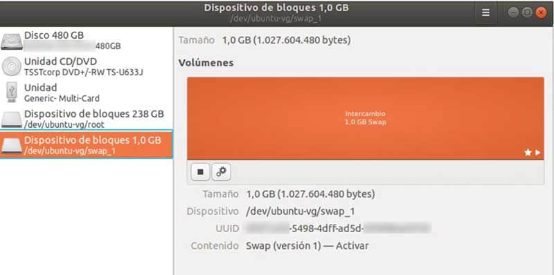 discos de gnome ubuntu 18