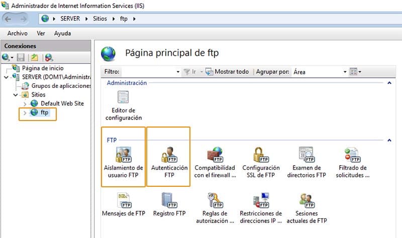 configurar servidor ftp iis windows